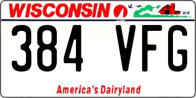 WI license plate 384VFG