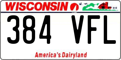 WI license plate 384VFL