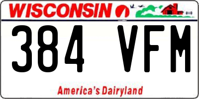 WI license plate 384VFM