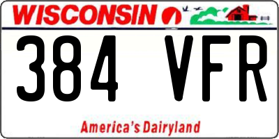 WI license plate 384VFR