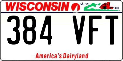 WI license plate 384VFT