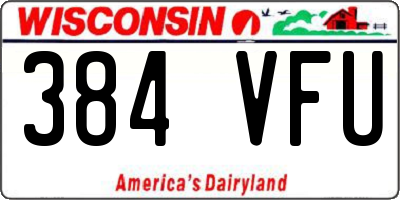 WI license plate 384VFU