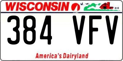 WI license plate 384VFV