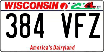 WI license plate 384VFZ