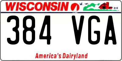 WI license plate 384VGA