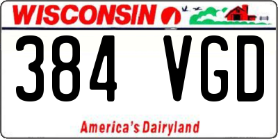 WI license plate 384VGD