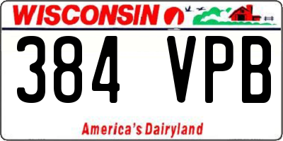 WI license plate 384VPB