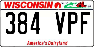 WI license plate 384VPF