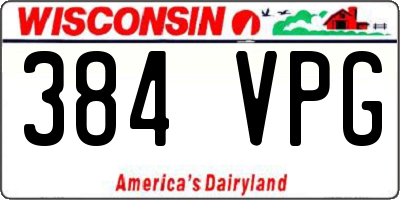 WI license plate 384VPG