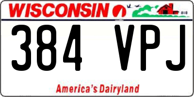 WI license plate 384VPJ