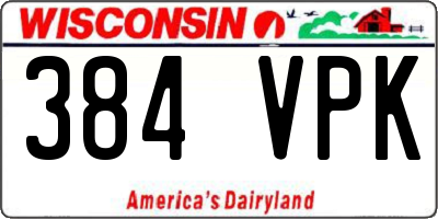 WI license plate 384VPK
