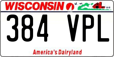 WI license plate 384VPL