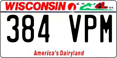 WI license plate 384VPM