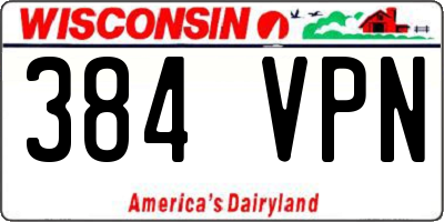 WI license plate 384VPN