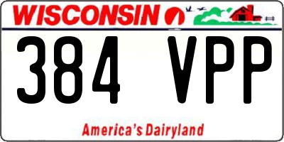 WI license plate 384VPP