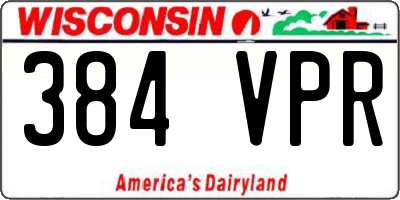 WI license plate 384VPR