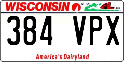 WI license plate 384VPX