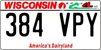 WI license plate 384VPY