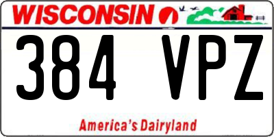 WI license plate 384VPZ