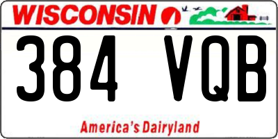 WI license plate 384VQB