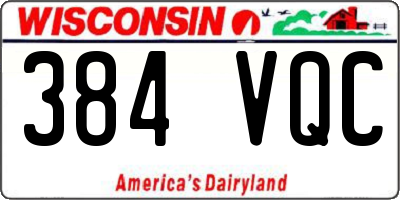 WI license plate 384VQC