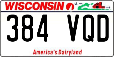 WI license plate 384VQD