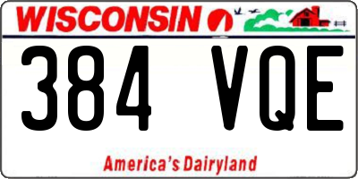 WI license plate 384VQE