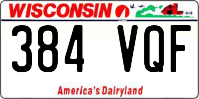 WI license plate 384VQF