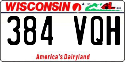 WI license plate 384VQH
