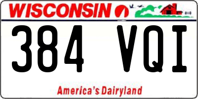 WI license plate 384VQI
