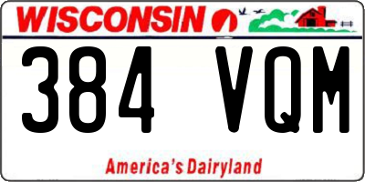 WI license plate 384VQM