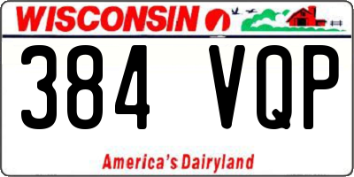 WI license plate 384VQP