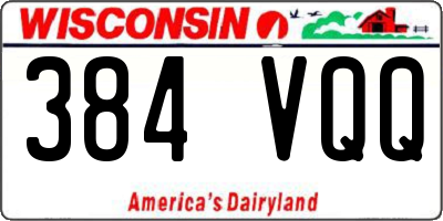 WI license plate 384VQQ