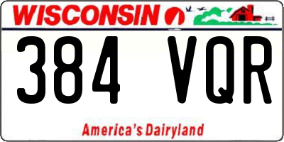 WI license plate 384VQR