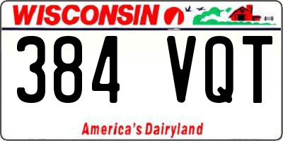WI license plate 384VQT