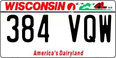 WI license plate 384VQW