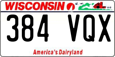 WI license plate 384VQX