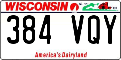 WI license plate 384VQY