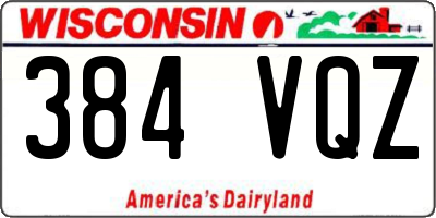 WI license plate 384VQZ