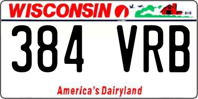WI license plate 384VRB