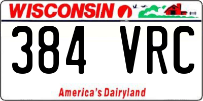 WI license plate 384VRC