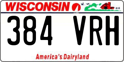 WI license plate 384VRH