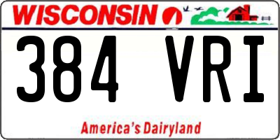 WI license plate 384VRI