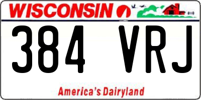 WI license plate 384VRJ