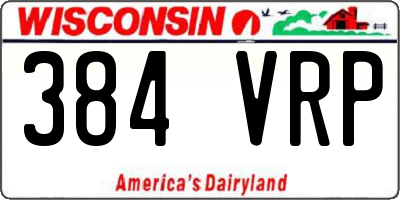 WI license plate 384VRP