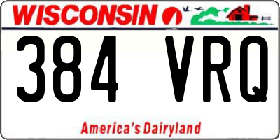 WI license plate 384VRQ