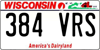 WI license plate 384VRS