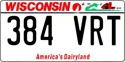 WI license plate 384VRT