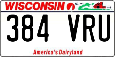 WI license plate 384VRU