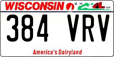 WI license plate 384VRV